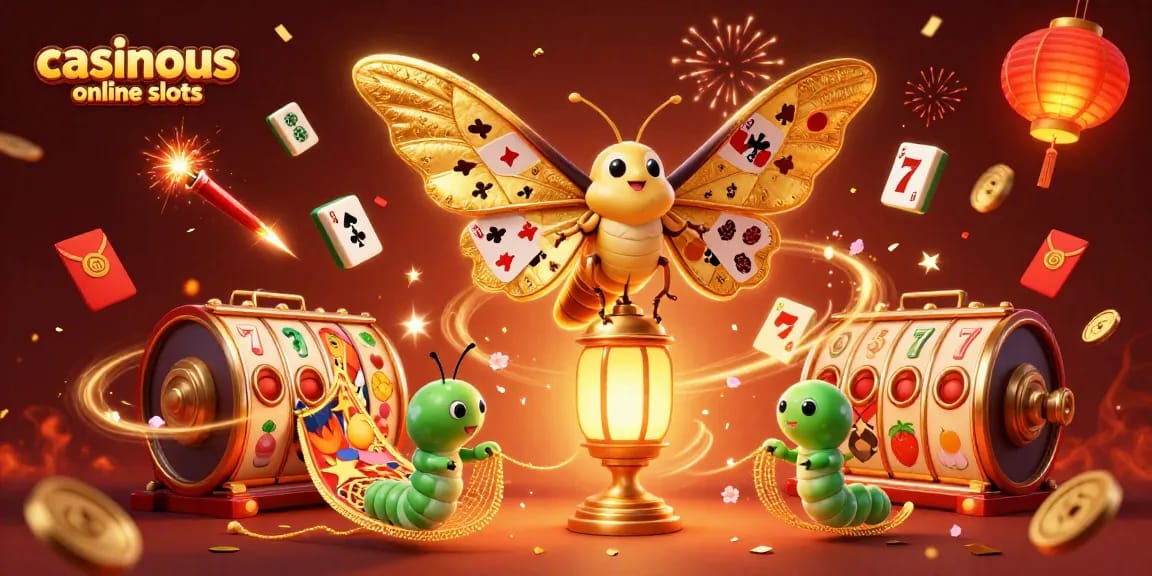 Experience the thrill of casinous online slots with vibrant visuals and casino symbols in this dynamic scene.