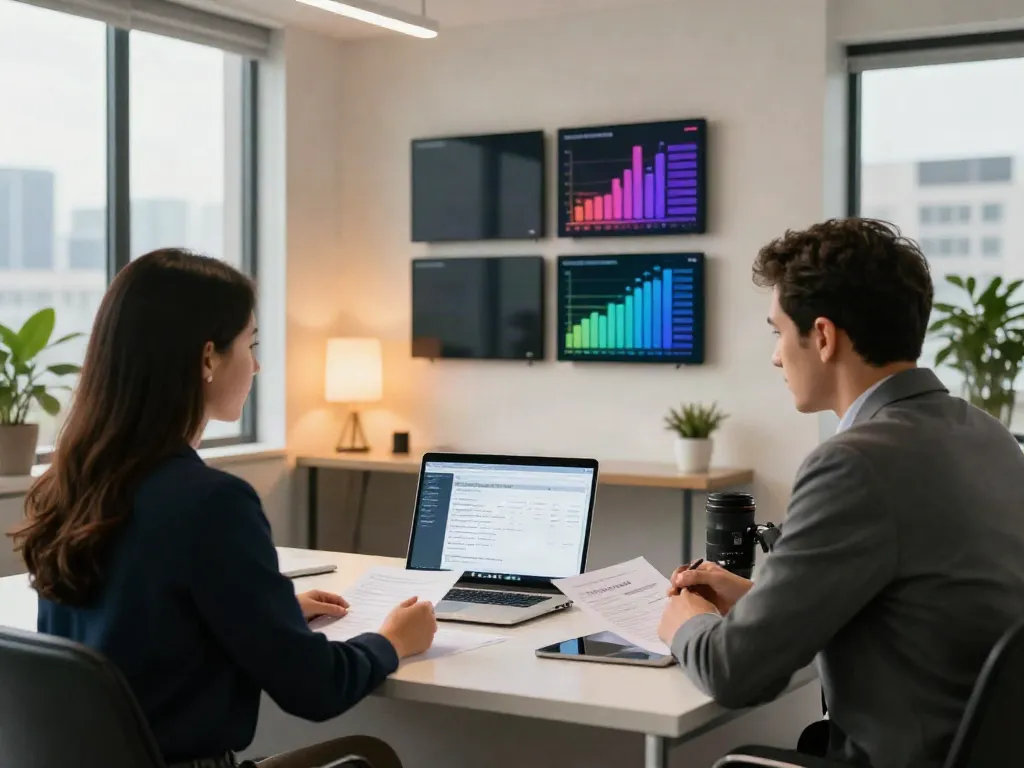 Professional consultation on payday loans at https://red-deer.paydayloans-on.ca/ in modern office with financial charts.
