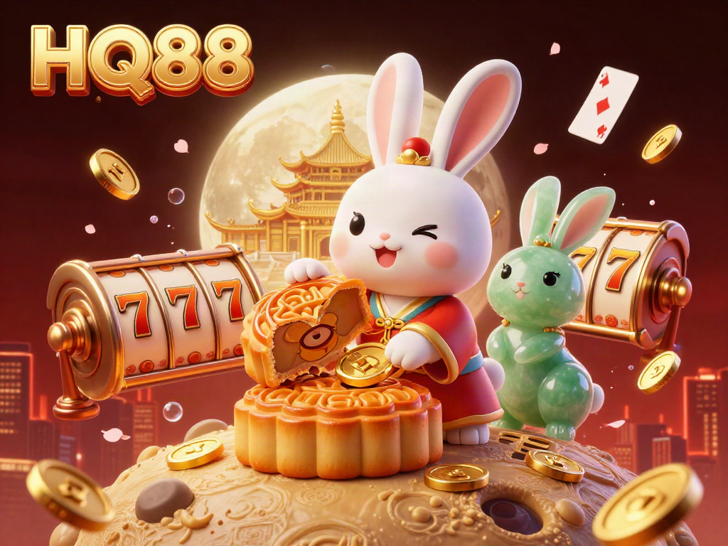 Experience excitement at HQ88 with a vibrant scene filled with charming characters and casino elements.