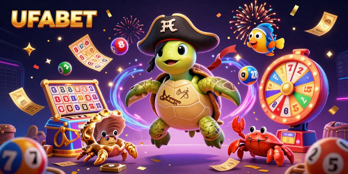 Experience the excitement of UFABET with vibrant slot reels and colorful lottery elements