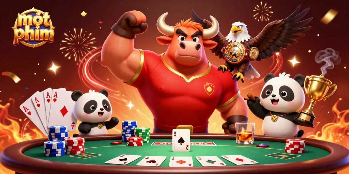 Play to win with mọt phim in a vibrant casino scene featuring cartoon animals celebrating victory.