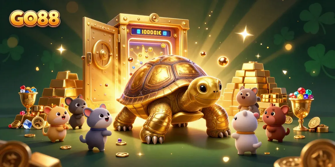 Experience the excitement of GO88 with a vibrant 3D illustration featuring thrilling casino elements and playful characters.