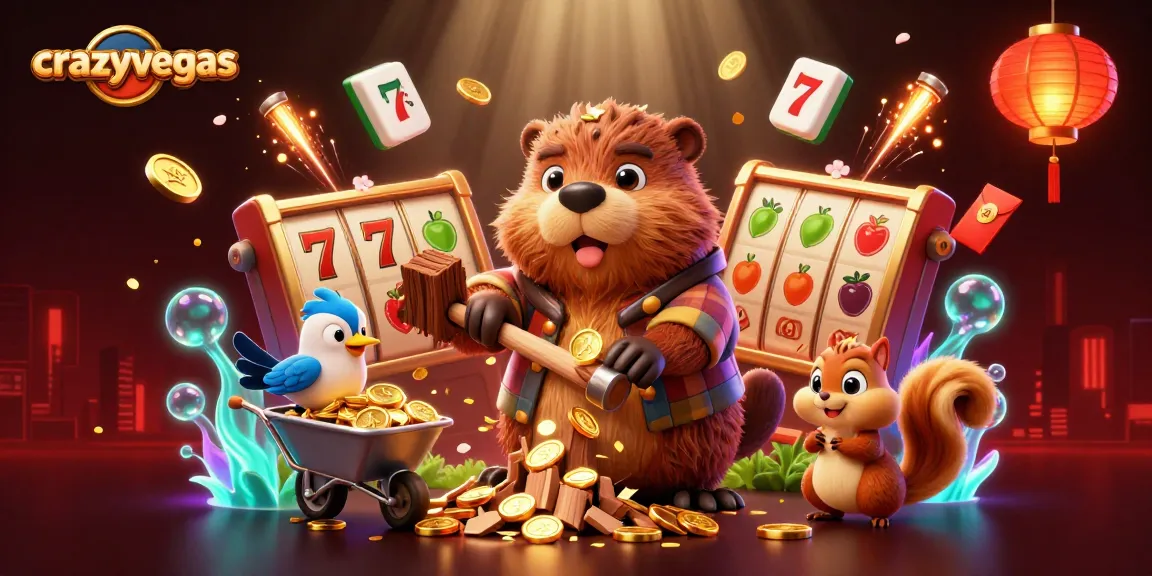 Watch the crazyvegas lumberjack beaver thriving in a coin rain while collecting bonuses.